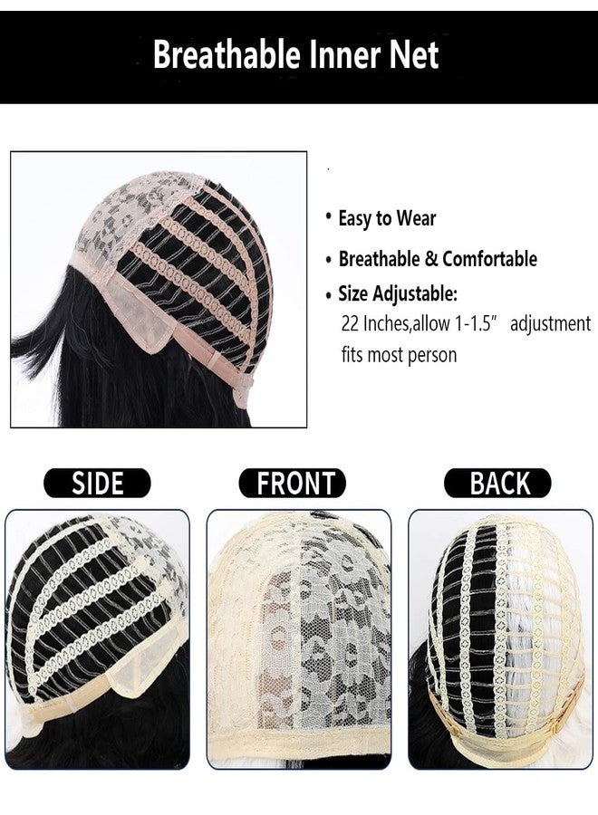 MAGQOO Black Wig Women Short Black Wig with Bangs Retro Bouffant Beehive Wigs 60s 70s 80s Costume Cosplay Halloween Party with Wig Cap - Image 5